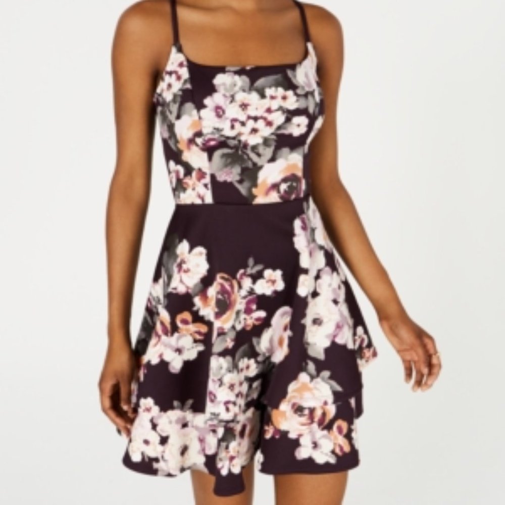 Trixxi Juniors' Double-Ruffle Dress, Size 1